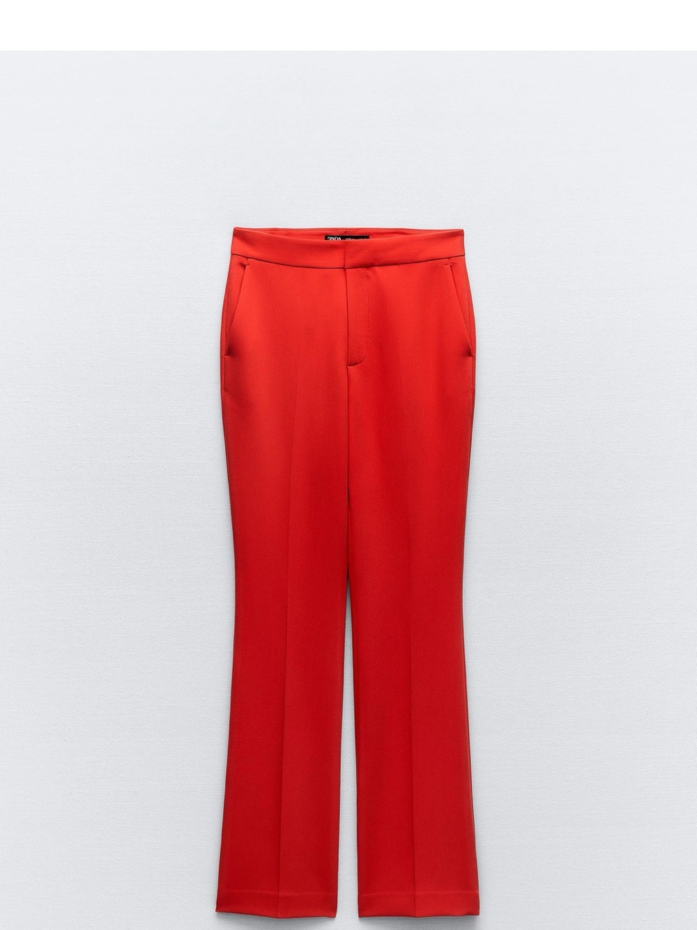 Zara Red Straight-Leg Dress Pants